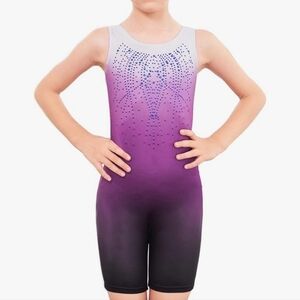 Arshiner Leotards for Girls Gymnastics with Shorts Color Gradient Shiny …